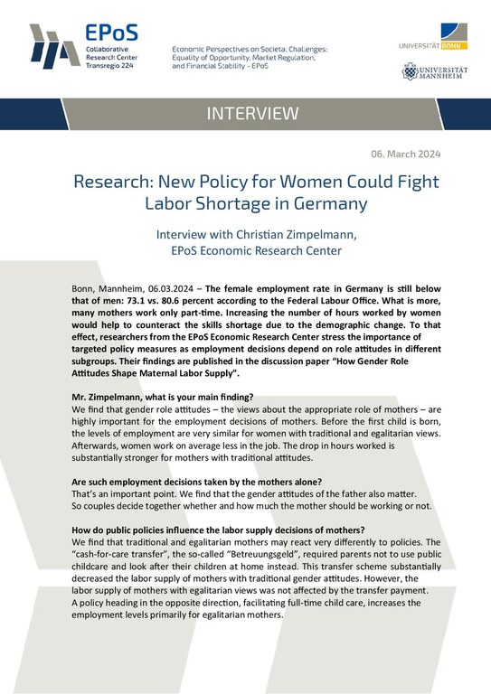 Research: New Policy for Women Could Fight Labor Shortage in Germany