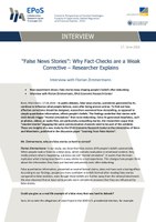 Interview with Florian Zimmermann: “False News Stories”: Why Fact-Checks are a Weak  Corrective – Researcher Explains