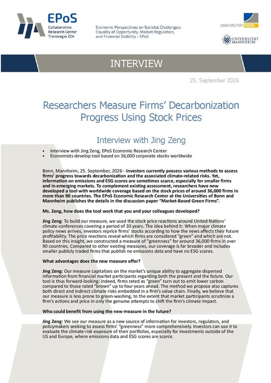 Researchers Measure Firms’ Decarbonization  Progress Using Stock Prices