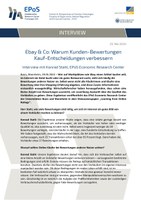 Ebay & Co: Warum Kunden-Bewertungen Kauf-Entscheidungen verbessern. Interview mit Konrad Stahl, EPoS Economic Research Center.