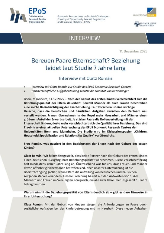 Bedauern über die Elternschaft? Studie warnt vor einem siebenjährigen Rückgang der Beziehungsqualität