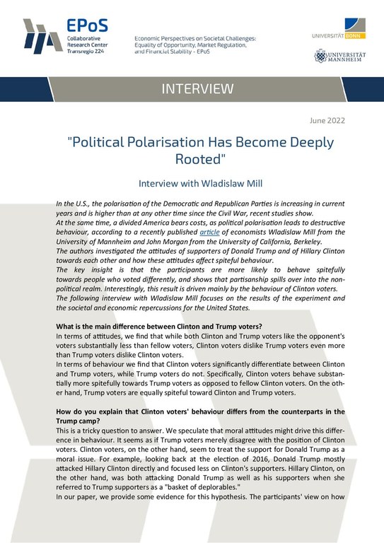 "Political Polarisation Has Become Deeply Rooted"