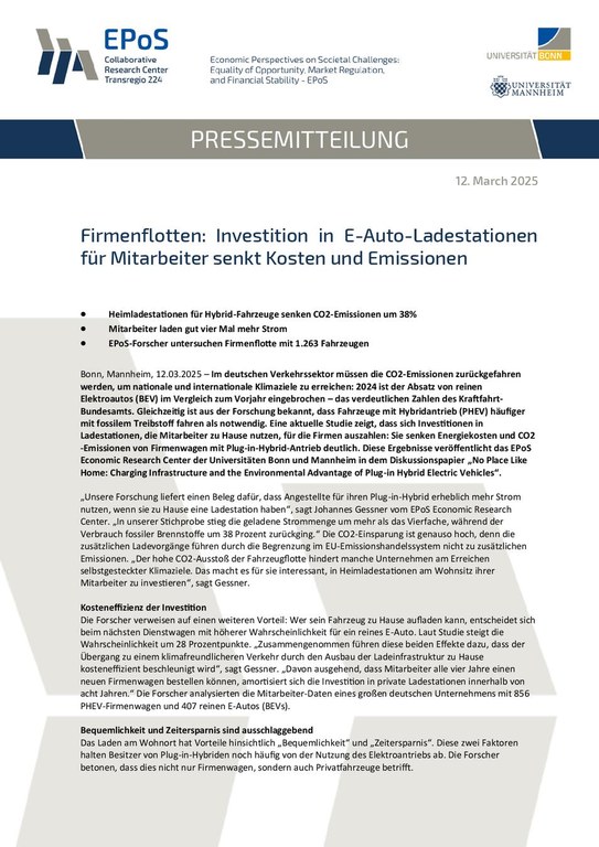 Firmenflotten: Investition in E-Auto-Ladestationen für Mitarbeiter senkt Kosten und Emissionen