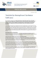 Press release: “Early Bird Car-Sharing Drivers” Can Reduce Traffic Jams