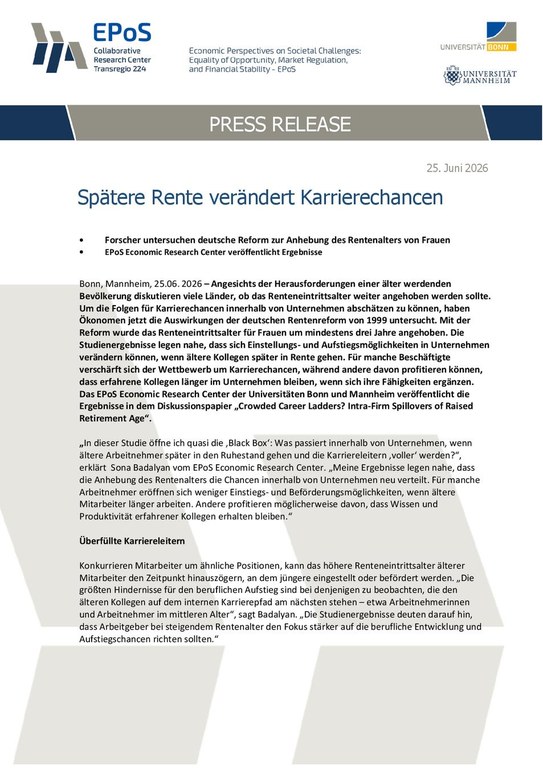 Spätere Rente verändert Karrierechancen