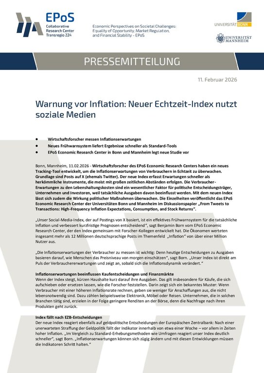 Inflationswarnung: Neuer Echtzeitindex nutzt Soziale Medien