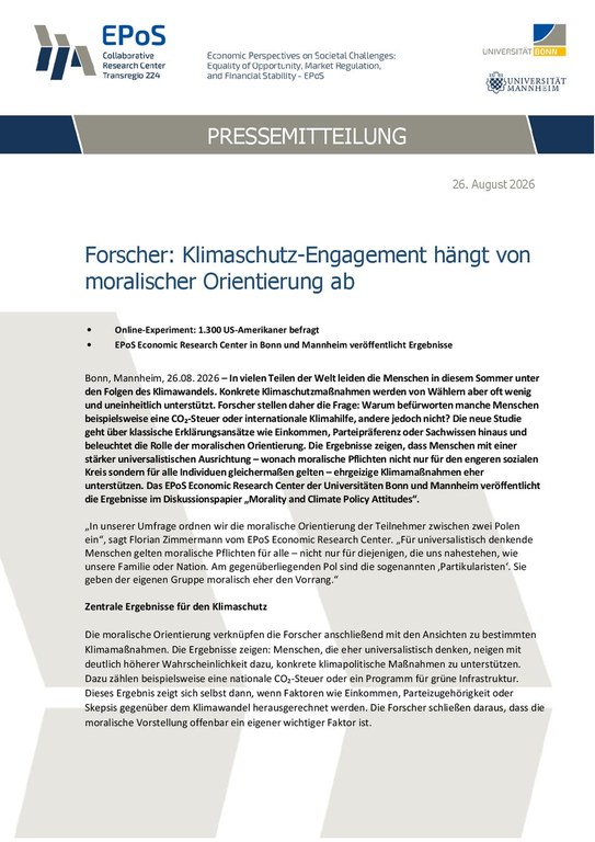 Forscher: Klimaschutz-Engagement hängt von  moralischer Orientierung ab