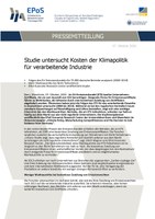 Studie untersucht Kosten der Klimapolitik  für verarbeitende Industrie