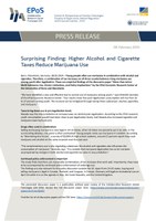 Press release: Surprising Finding - Higher Alcohol and Cigarette Taxes Reduce Marijuana Use