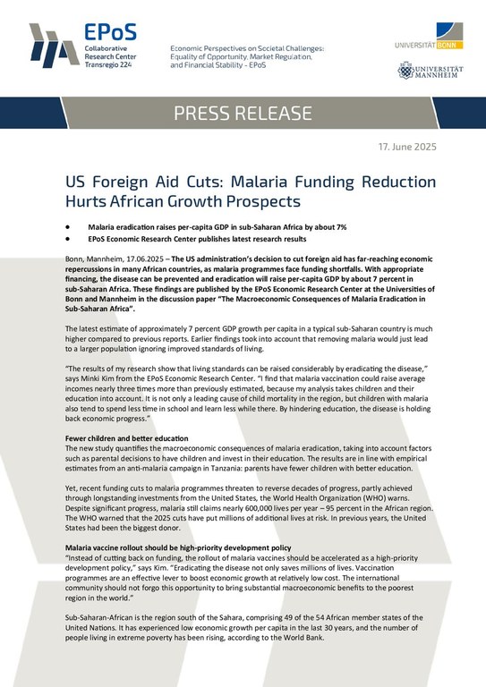 US Foreign Aid Cuts: Malaria Funding Reduction Hurts African Growth Prospects