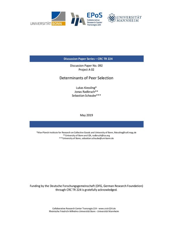 Determinants of Peer Selection