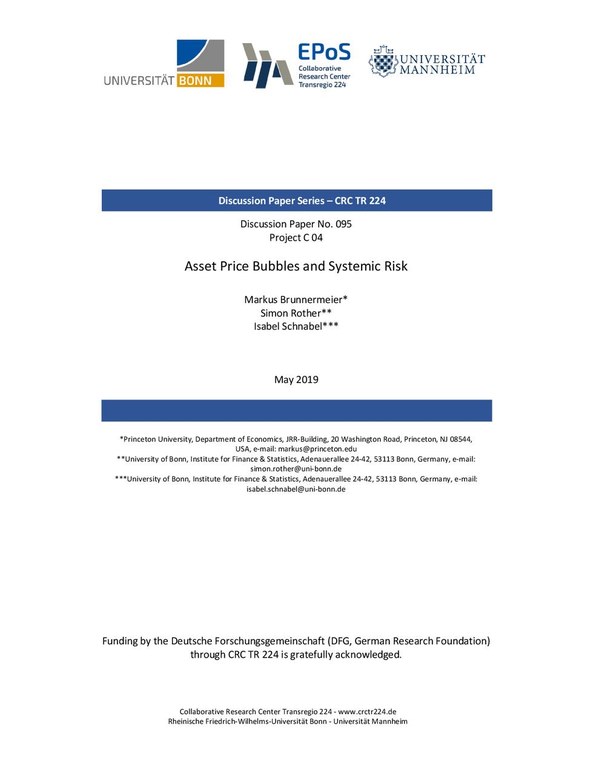 Asset Price Bubbles and Systemic Risk