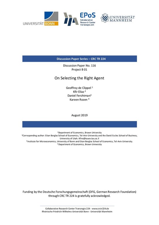 On Selecting the Right Agent