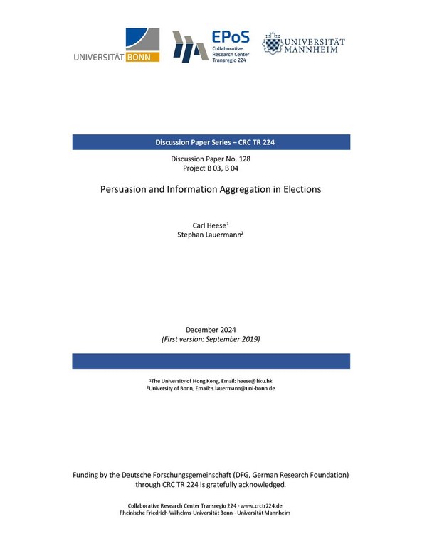 Persuasion and Information Aggregation in Elections