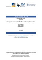 Disaggregate Consumption Feedback and Energy Conservation