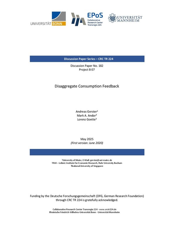 Disaggregate Consumption Feedback