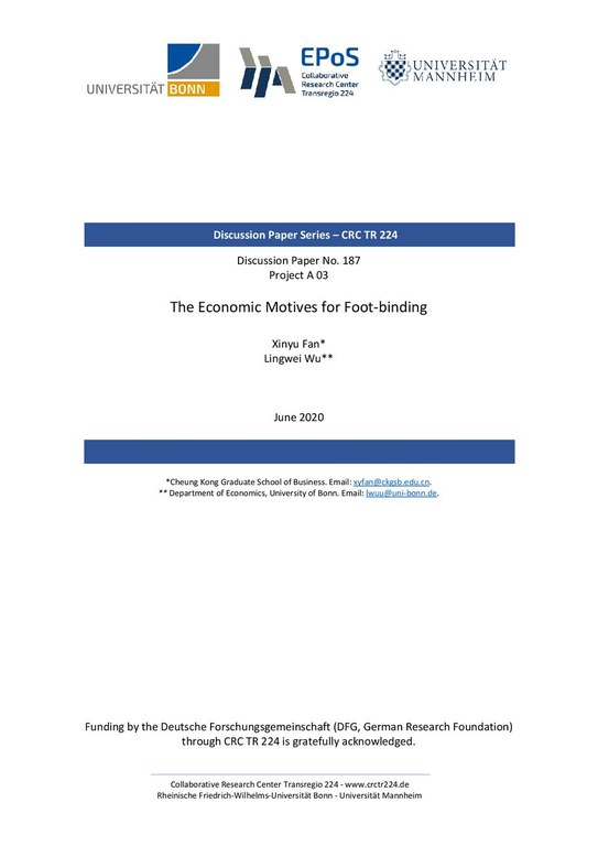 The Economic Motives for Foot-binding