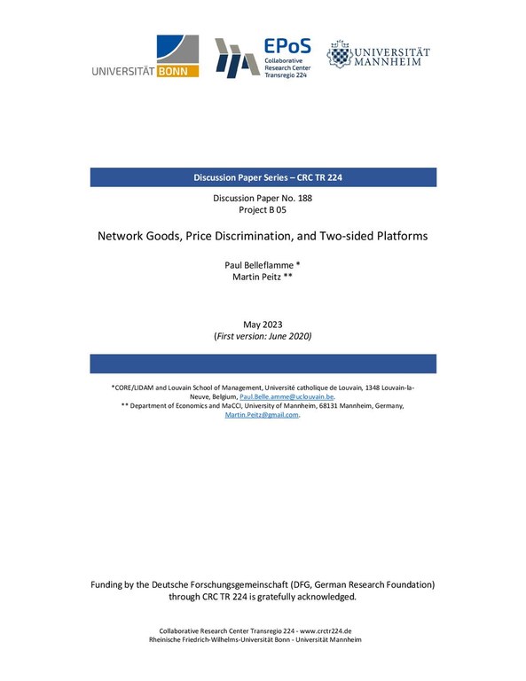 Network Goods, Price Discrimination, and Two-Sided Platforms