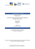 Does Pay Transparency Affect the Gender Wage Gap? Evidence from Austria