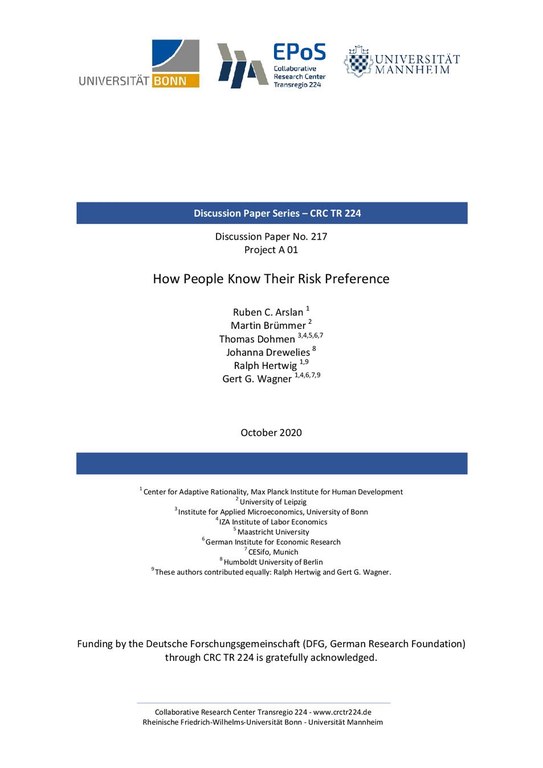 How People Know Their Risk Preference