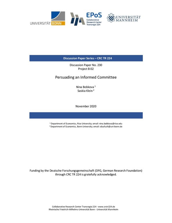 Persuading an Informed Committee