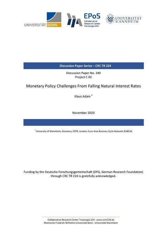 Monetary Policy Challenges from Falling Natural Interest Rates