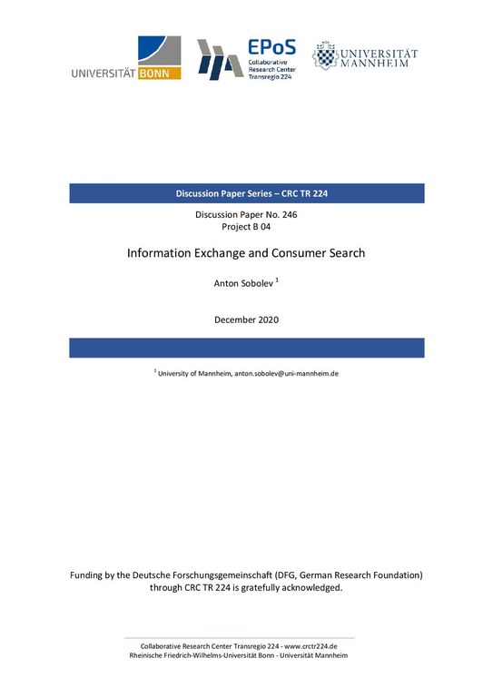 Information Exchange and Consumer Search