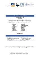 Carbon Footprints of European Manufacturing Jobs: Stylized Facts and Implications for Climate Policy