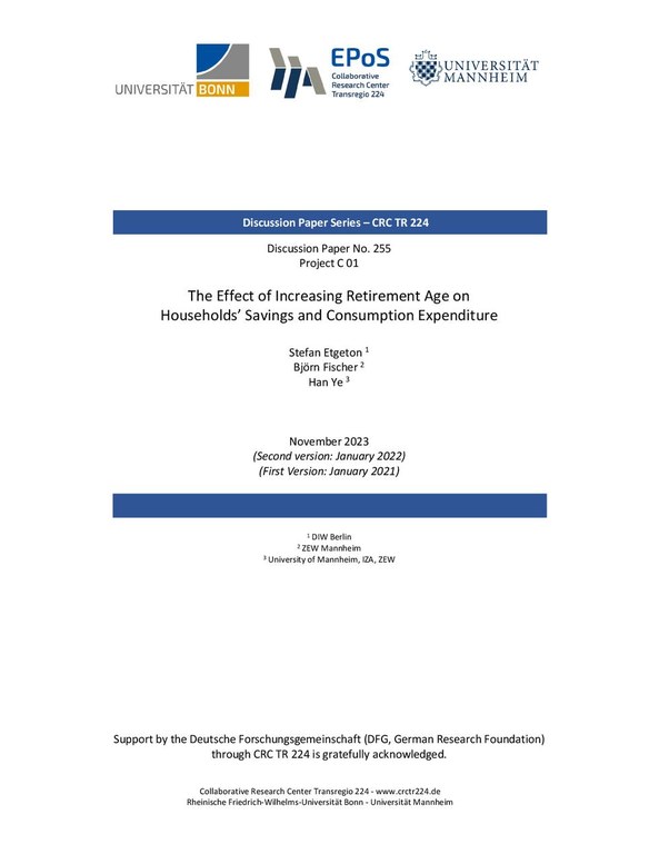 The Effect of Increasing Retirement Age on Households’ Savings and Consumption Expenditure