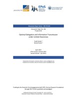 Optimal Delegation and Information Transmission Under Limited Awareness