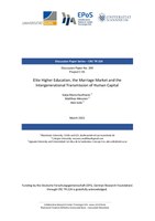 Elite Higher Education, the Marriage Market and the Intergenerational Transmission of Human Capital