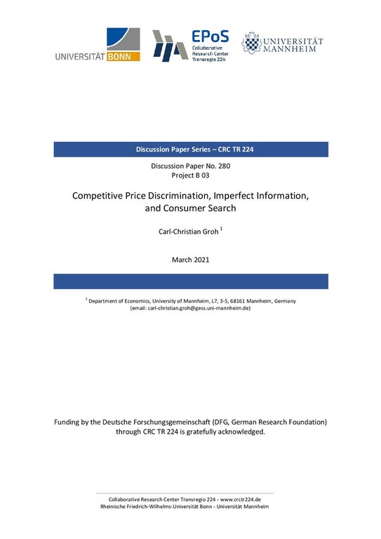 Competitive Price Discrimination, Imperfect Information, and Consumer Search