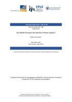 Can Media Pluralism Be Harmful to News Quality?