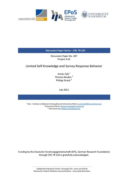 Limited Self-Knowledge and Survey Response Behavior