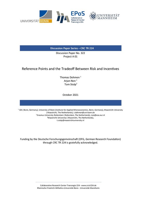 Reference Points and the Tradeoff Between Risk and Incentives