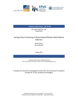 Sorting Versus Screening in Decentralized Markets with Adverse Selection