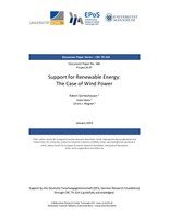 Support for Renewable Energy: The Case of Wind Power