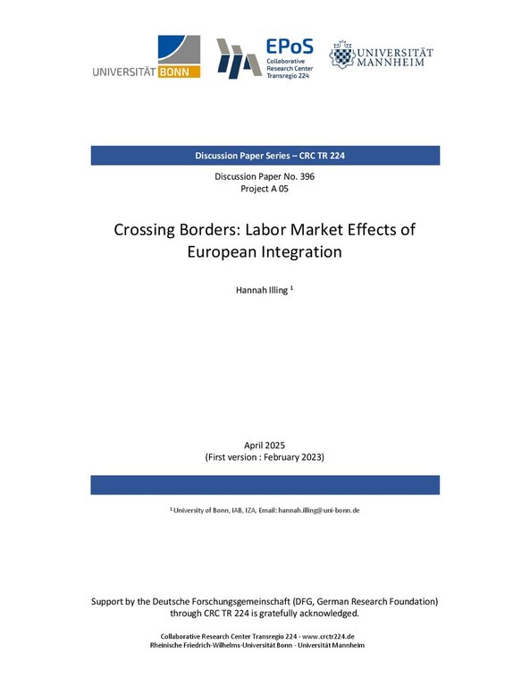 Crossing Borders: Labor Market Effects of European Integration
