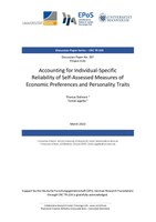Accounting for Individual-Specific Reliability of Self-Assessed Measures of Economic Preferences and Personality Traits