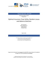 Optimal Insurance: Dual Utility, Random Losses and Adverse Selection