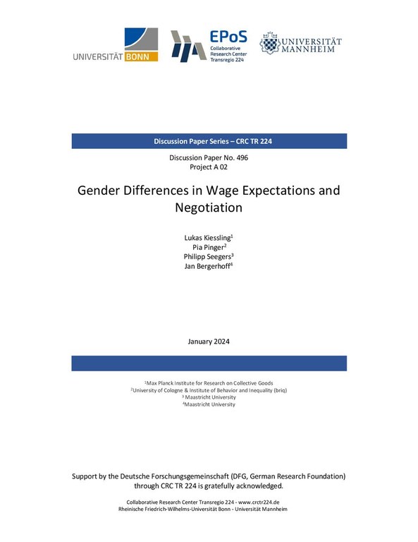 Gender Differences in Wage Expectations and Negotiation
