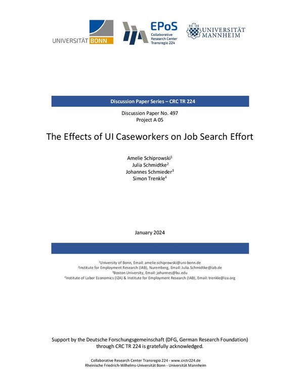 The Effects of UI Caseworkers on Job Search Effort
