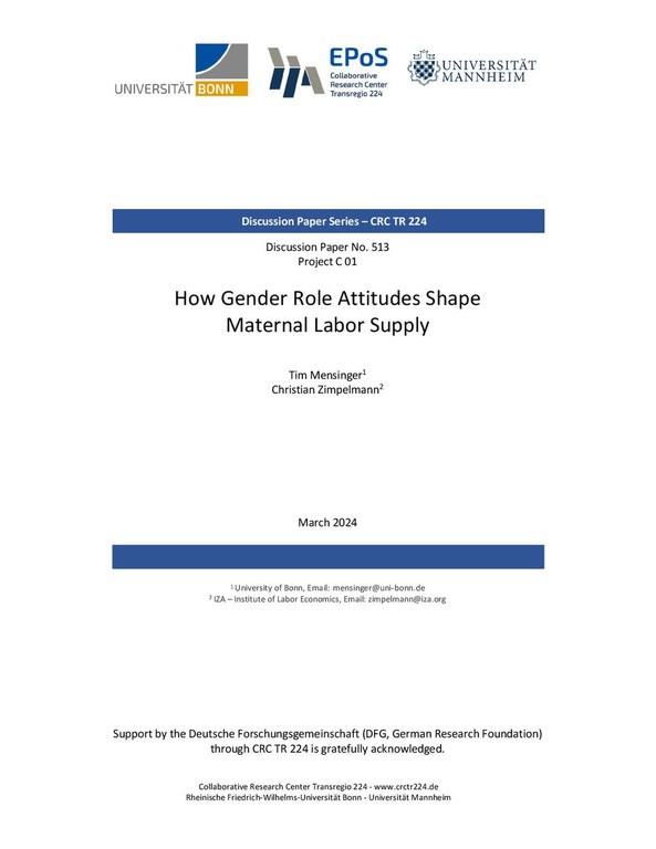 How Gender Role Attitudes Shape Maternal Labor Supply