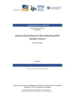 Decentralized Many-to-One Matching with Random Search