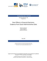 Peer Effects in Financial Decisions: Evidence from Dutch Administrative Data