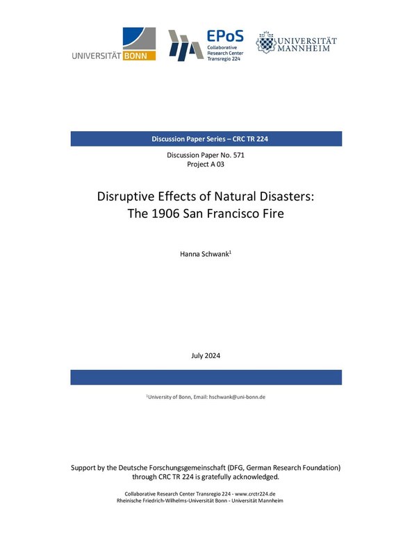 Disruptive Effects of Natural Disasters: The 1906 San Francisco Fire