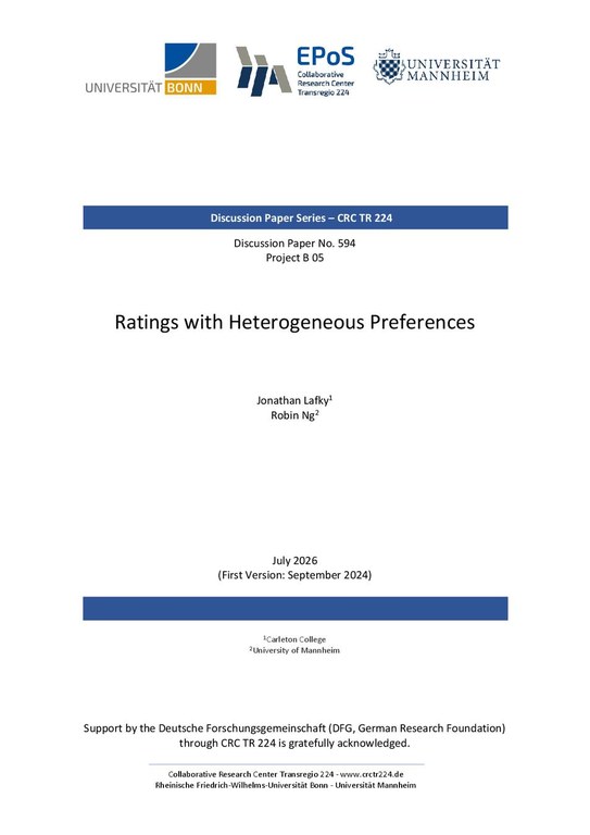 Ratings with Heterogeneous Preferences