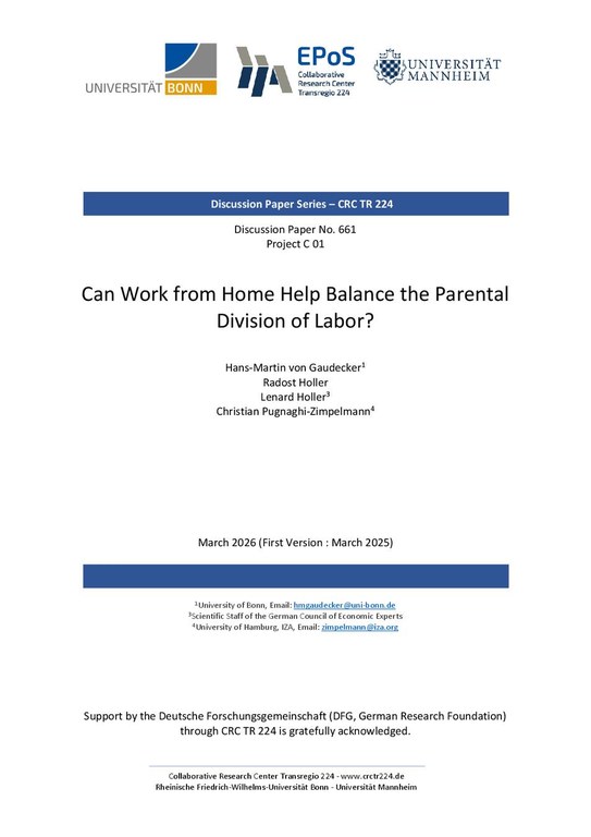 Can Work from Home Help Balance the Parental Division of Labor?