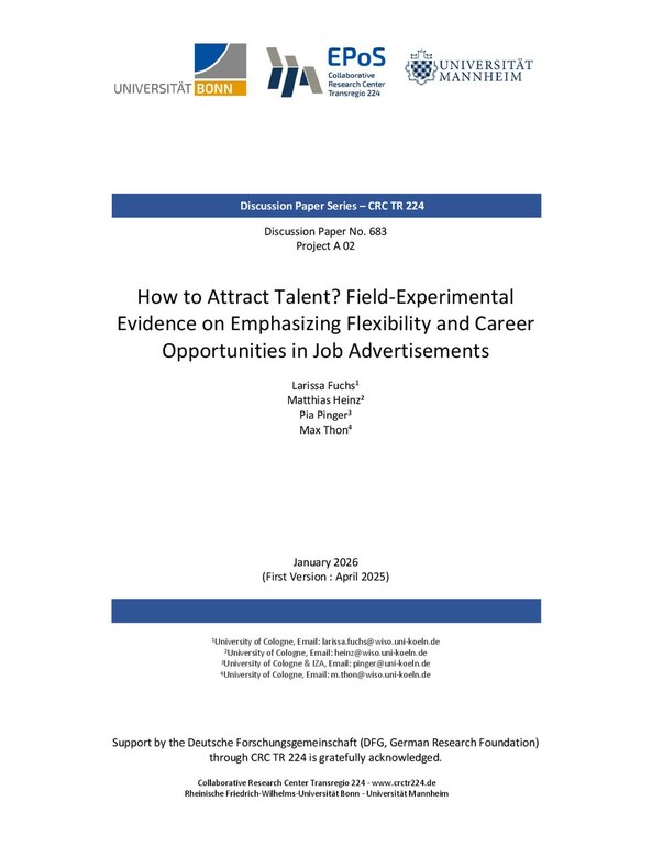 How to Attract Talent? Field-Experimental Evidence on Emphasizing Flexibility and Career Opportunities in Job Advertisements