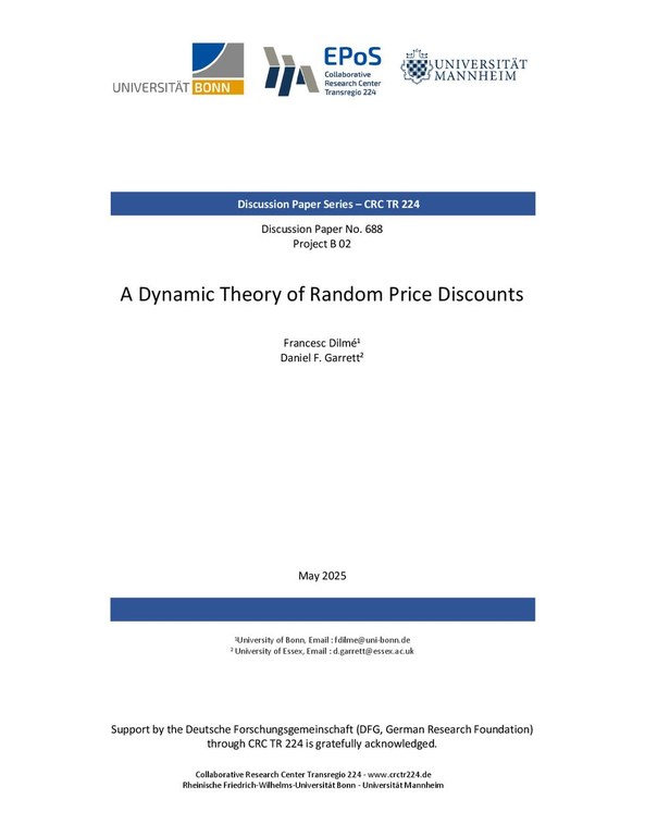 A Dynamic Theory of Random Price Discounts